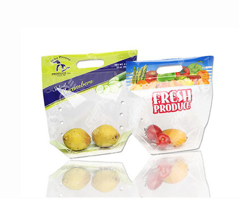 Transparante Plastic LDPE Opnieuw te gebruiken het Fruit Duidelijke Plastic Zakken van de Kruidenierswinkelzak met Handvatten